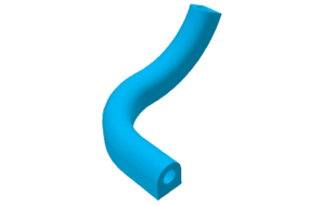 Blaue „D“-Abschnitt-Formdichtung