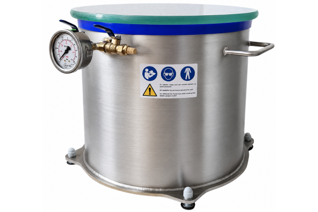 Edelstahl-Vakuumkammer zur Holzstabilisierung, 30 l