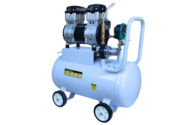 Ölfreie Kolbenpumpe, 320 l/min mit 50-l-Behälter